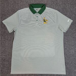 Nike Golf Standard Fit Men's Golf Polo Shirt Size XL Green White Striped